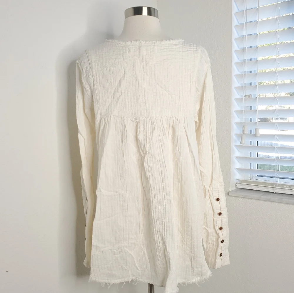 FREE PEOPLE We The Free Sand Dune Henley Top M. - Picture 6 of 7
